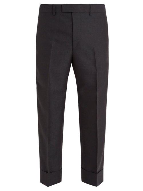 Matchesfashion.com Gucci - Contrast Striped Wool Trousers - Mens - Grey