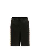Matchesfashion.com Gucci - Logo-jacquard Striped Satin Shorts - Mens - Black