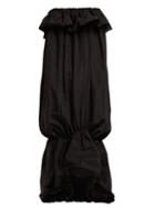 Matchesfashion.com Simone Rocha - Feather Trim Taffeta Strapless Dress - Womens - Black