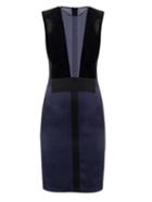 Galvan Plunge-neck Velvet And Satin Dress