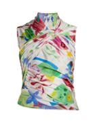Matchesfashion.com Balenciaga - Abstract Print Draped Top - Womens - White Multi