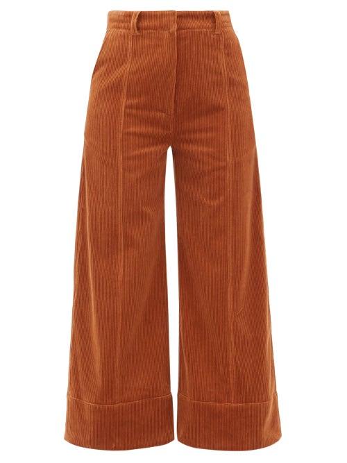 Matchesfashion.com Dodo Bar Or - Ivy Cotton Blend Corduroy Wide Leg Trousers - Womens - Brown