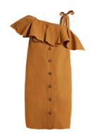 Sea Ruffle-trimmed One-shoulder Gabardine Dress