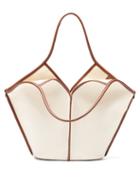 Matchesfashion.com Hereu - Calella Leather-trimmed Organic-cotton Tote Bag - Womens - Beige Multi