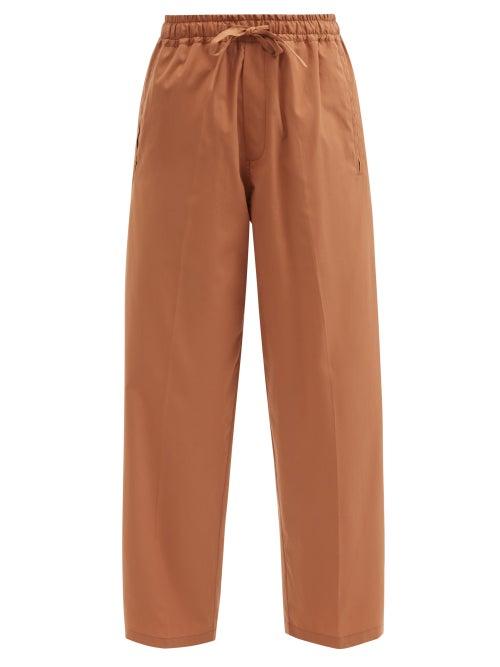 Matchesfashion.com Umit Benan B+ - Julian Drawstring-waist Cotton-blend Trousers - Womens - Brown