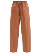 Matchesfashion.com Umit Benan B+ - Julian Drawstring-waist Cotton-blend Trousers - Womens - Brown