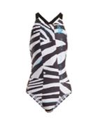 Adidas By Stella Mccartney Train Zebra-print Swimsuit