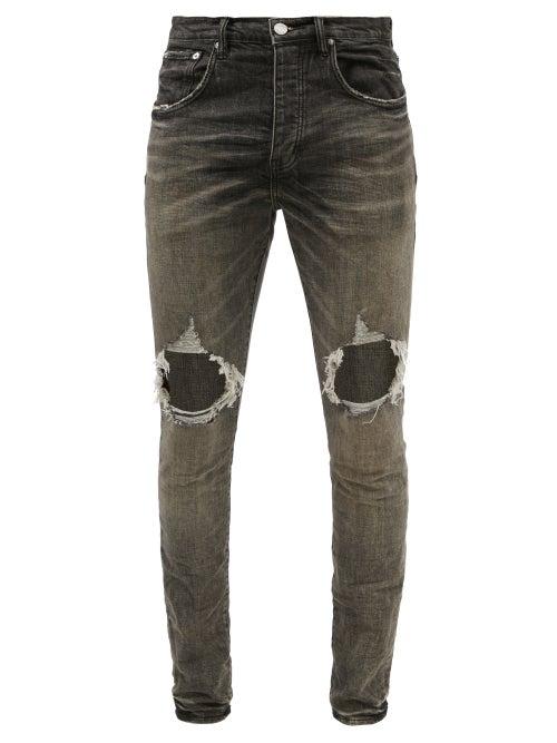 Purple Brand - P002 Distressed Slim-leg Jeans - Mens - Black