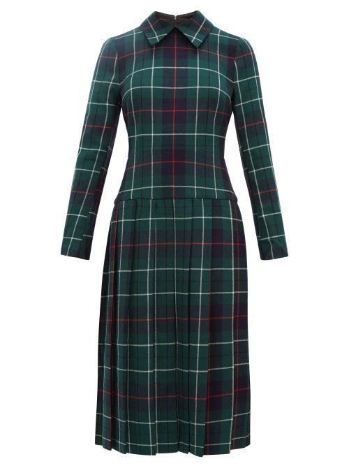 Matchesfashion.com Duncan - Tartan Pleated Wool Twill Dress - Womens - Multi