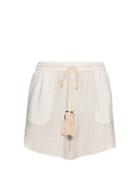 Zeus + Dione Paxi Stripe-jacquard Silk Shorts