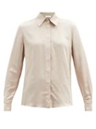 Matchesfashion.com Gabriela Hearst - Jaq Buttoned-cuff Silk-blend Twill Shirt - Womens - Camel