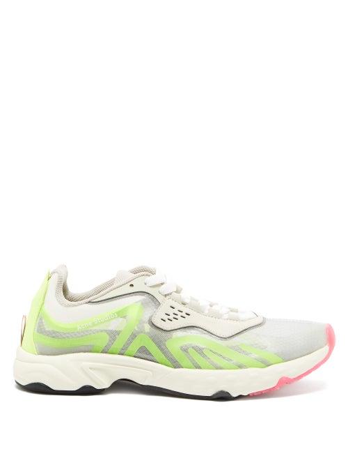 Matchesfashion.com Acne Studios - Panelled Suede And Mesh Trainers - Womens - Yellow Multi