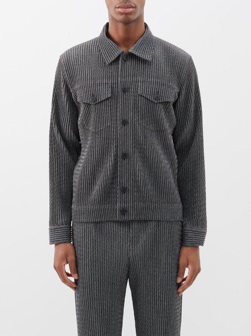 Homme Pliss Issey Miyake - Zipper Chain Technical-pleated Jacket - Mens - Black