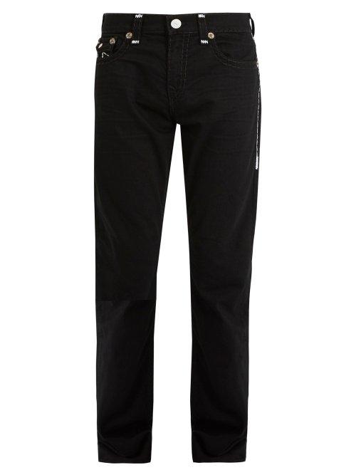 Matchesfashion.com True Religion - Contrast Stitch Mid Rise Straight Leg Jeans - Mens - Black
