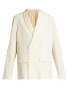 Matchesfashion.com Lemaire - Double Breasted Asymmetric Wool Jacket - Womens - Cream