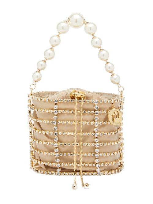 Matchesfashion.com Rosantica - Melanie Crystal & Faux-pearl Bag - Womens - Beige Multi