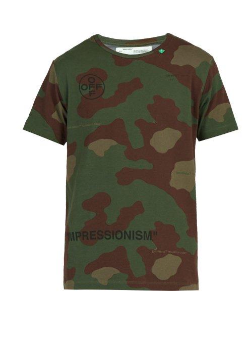 Matchesfashion.com Off-white - Stencil Camouflage Cotton T Shirt - Mens - Camo