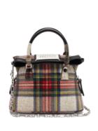 Matchesfashion.com Maison Margiela - 5ac Micro Crocodile-effect Checked Leather Bag - Womens - Red Multi