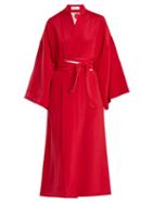 Matchesfashion.com Racil - Hatsumomo Obi Belt Silk Cady Wrap Dress - Womens - Red