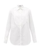 Matchesfashion.com Duncan - Martin Eyelet-embellished Bib-front Cotton Shirt - Womens - White
