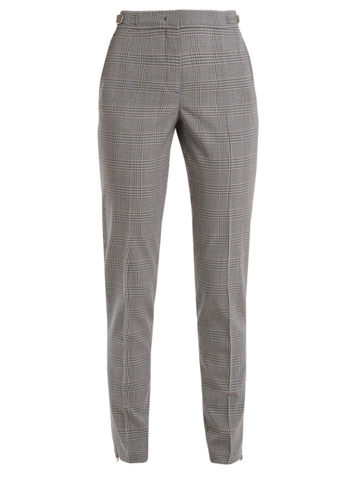 Gabriela Hearst Lisa Slim-leg Checked Stretch-wool Trousers