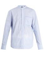 Berluti Grandad-collar Striped Cotton Shirt