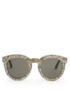 Saint Laurent Round-frame Glitter Sunglasses
