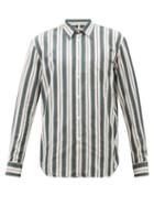 Sunflower - Adrian Striped Cotton-poplin Shirt - Mens - Navy Multi