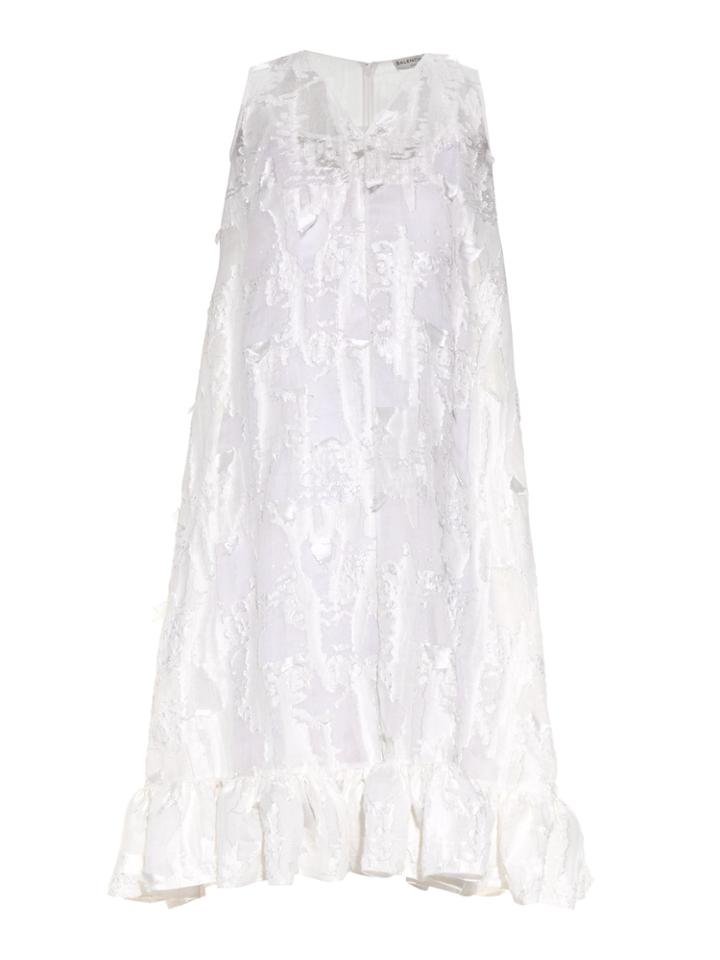 Balenciaga Distressed Fil Coup Ruffle-trimmed Dress