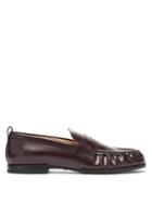Matchesfashion.com Tod's - Gathered Leather Penny Loafers - Womens - Burgundy