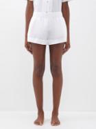 Asceno - The Zurich Cotton Pyjama Shorts - Womens - White