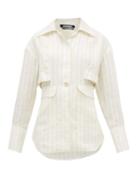 Matchesfashion.com Jacquemus - Monceau Striped Linen Shirt - Womens - White