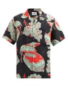Matchesfashion.com Noma T.d. - Summer Pretty Things Short-sleeved Tencel Shirt - Mens - Black Red