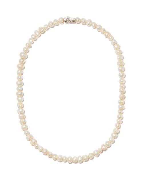 Bleue Burnham - Baroque Pearl & Sterling-silver Necklace - Mens - Silver
