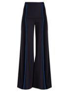 Matchesfashion.com Galvan - Chan Chan High Rise Wide Leg Trousers - Womens - Navy