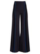 Matchesfashion.com Galvan - Chan Chan High Rise Wide Leg Trousers - Womens - Navy