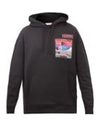 Valentino - Print-appliqu Cotton-jersey Hooded Sweatshirt - Mens - Black