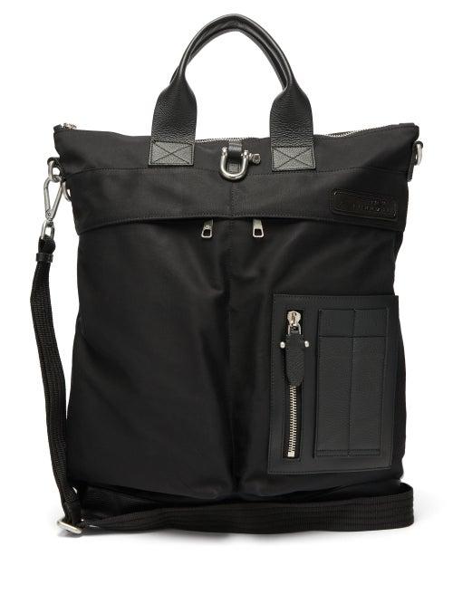 Matchesfashion.com Neil Barrett - Leather Trimmed Canvas Tote Bag - Mens - Black