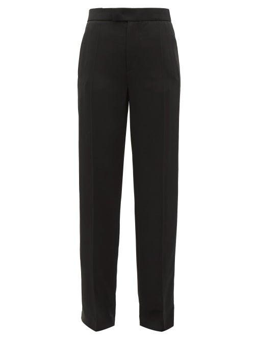 Matchesfashion.com Joseph - Ferry Wide Leg Tuxedo Twill Trousers - Womens - Black