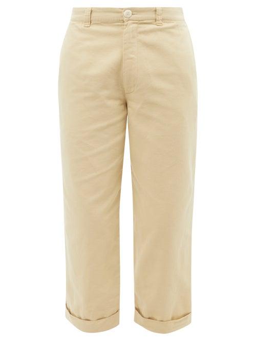 Toogood - The Bricklayer Cropped Cotton-canvas Trousers - Mens - Beige