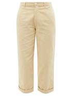 Toogood - The Bricklayer Cropped Cotton-canvas Trousers - Mens - Beige