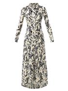 Matchesfashion.com Paco Rabanne - Metallic Swirl-jacquard Midi Shirtdress - Womens - Gold Multi
