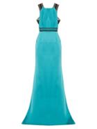 Roland Mouret Cavell Lace-insert Satin Gown