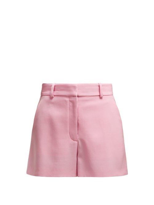 Matchesfashion.com Stella Mccartney - High Rise Wool Twill Shorts - Womens - Pink