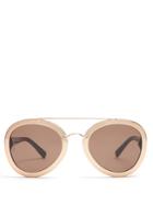 Valentino Rockstud-embellished Aviator Sunglasses