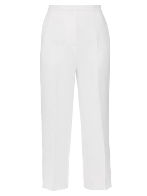 Rochas Wide-leg Cropped Crepe Trousers