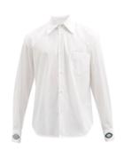 Mens Rtw Namacheko - Cuff-appliqud Cotton Shirt - Mens - White