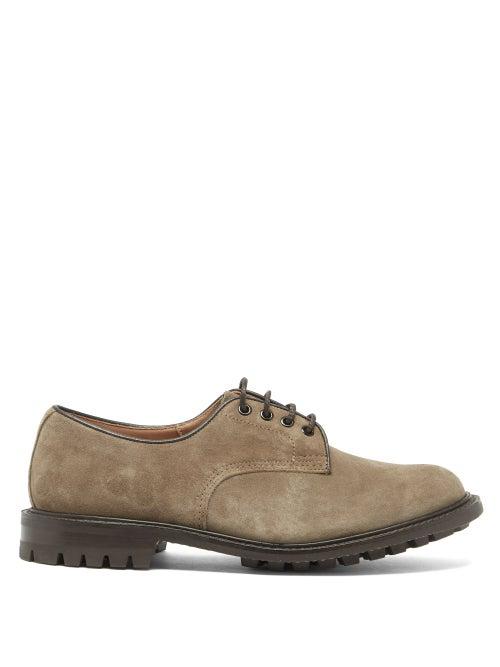 Matchesfashion.com Tricker's - Daniel Suede Derby Shoes - Mens - Camel