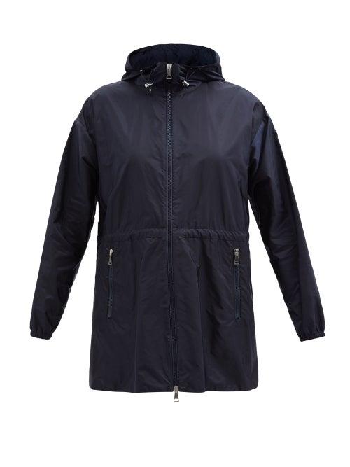 Moncler - Wete Drawstring Technical Hooded Parka Coat - Womens - Navy