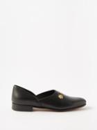 Bode - Appenzell Charm Leather Slippers - Mens - Black Gold